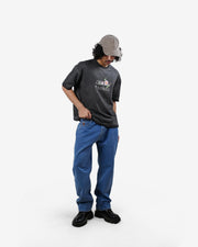 Bloomed Tee - Black Pigment Washed Oversized T-shirt