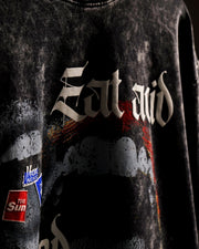 Eat Acid - Black Washed Oversized T-shirt