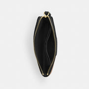 Coach Corner Zip Wristlet In Signature Canvas With Stripe Gold Tan Black