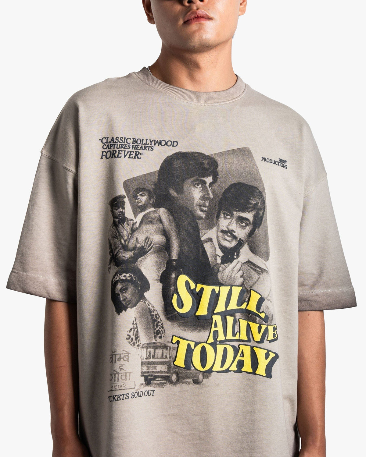 Khaaki Productions Limited Edition - Beige Pigment Washed Oversized T-shirt