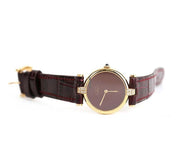 Cartier Round Burgundy Pin Buckle 24 MM Original Dial 7227108130
