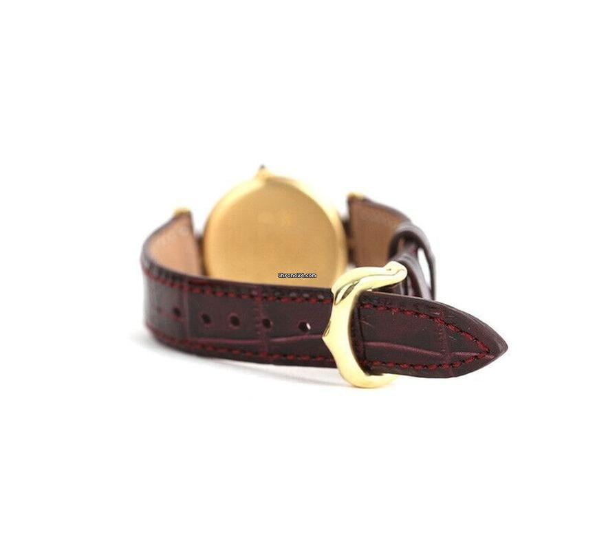 Cartier Round Burgundy Pin Buckle 24 MM Original Dial 7227108130