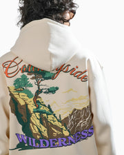 Countryside Wilderness - Off White Printed Oversized Zipper Hoodie
