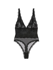 Sheer Rose Plunge Bodysuit