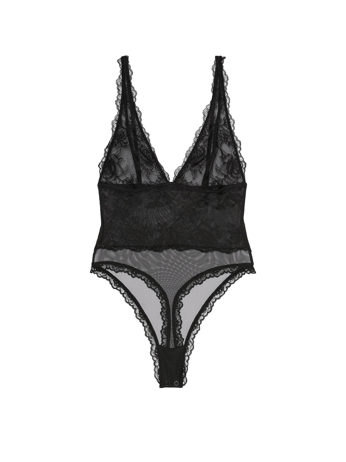 Sheer Rose Plunge Bodysuit