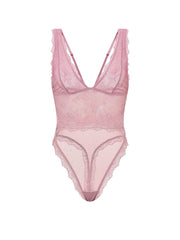 Sheer Rose Plunge Bodysuit