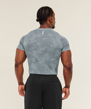 Gymshark Geo Seamless T-Shirt -  Storm Blue /  Stealth Blue