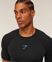 Gymshark Element Baselayer T-Shirt - Black/Brand Blue