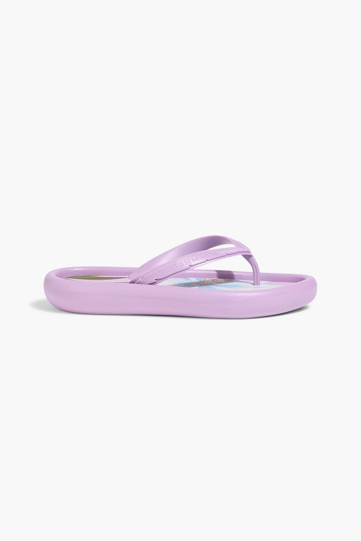 Farm Rio Canoe Printed Rubber Flip Flops Lavender Women's