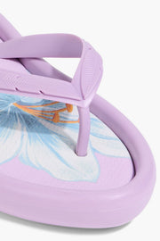 Farm Rio Canoe Printed Rubber Flip Flops Lavender Women's
