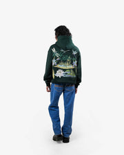 Wild Bloom - Bottle Green Oversized Hoodie