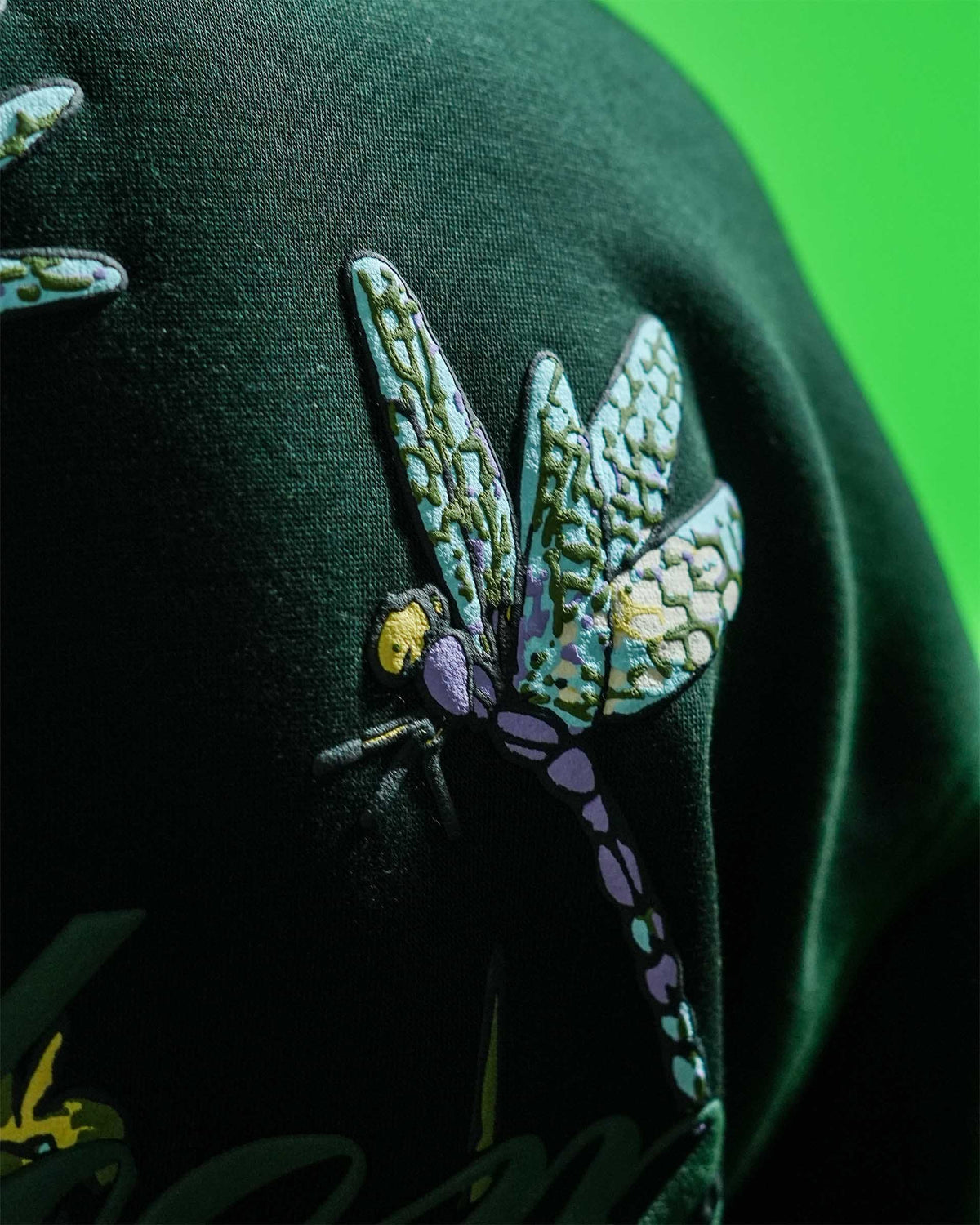Wild Bloom - Bottle Green Oversized Hoodie