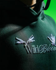 Wild Bloom - Bottle Green Oversized Hoodie