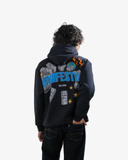 Selfmade - Black Oversized Printed Hoodie