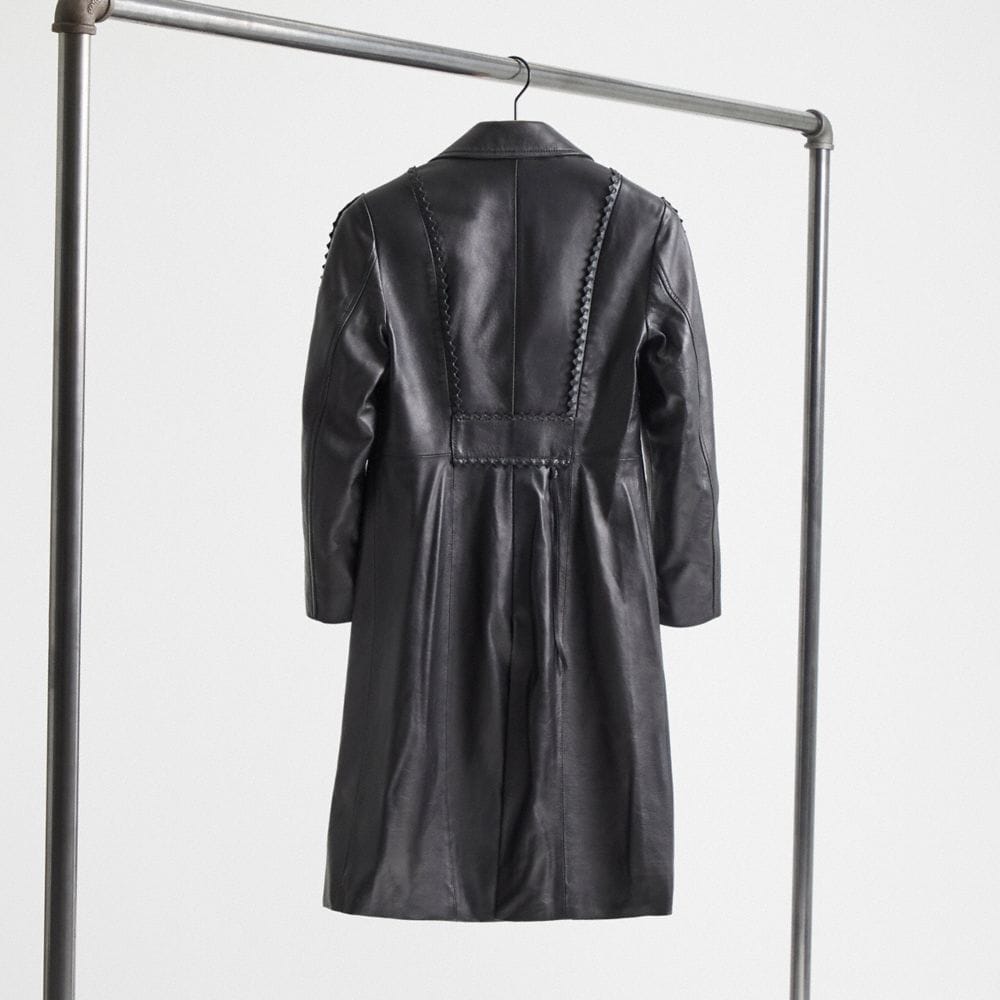 Restored Embellished Leather Coat