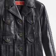 Restored Embellished Leather Coat