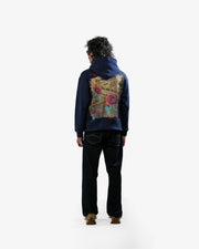 Love Me More - Navy Blue Printed Oversized Hoodie