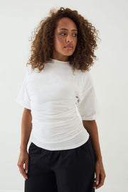 DSGN Studio Ruched Side Cinched Short Sleeve Top