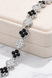 Black and White Clover Bracelet