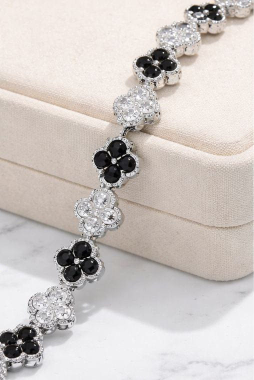 Black and White Clover Bracelet