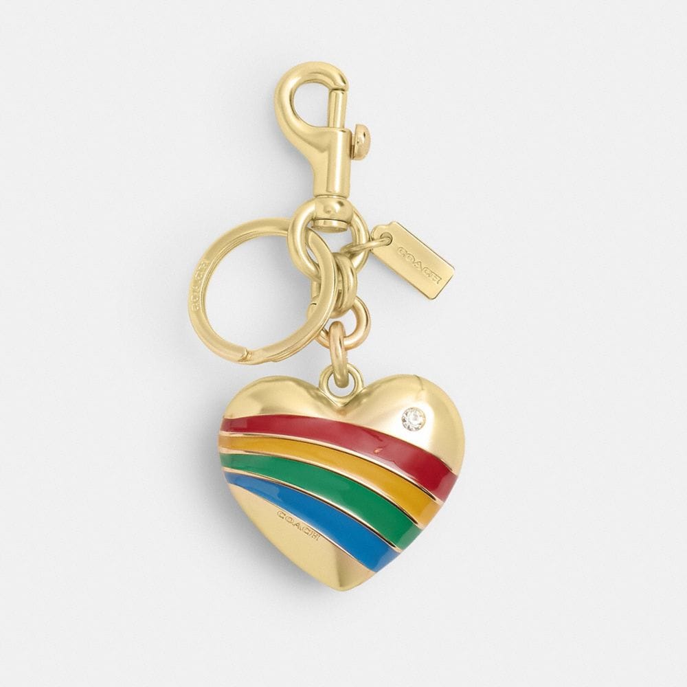 Coach Heart Bag Charm Gold Multi