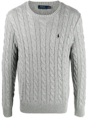 Polo Ralph Lauren cable knit knitted sweatshirt Grey