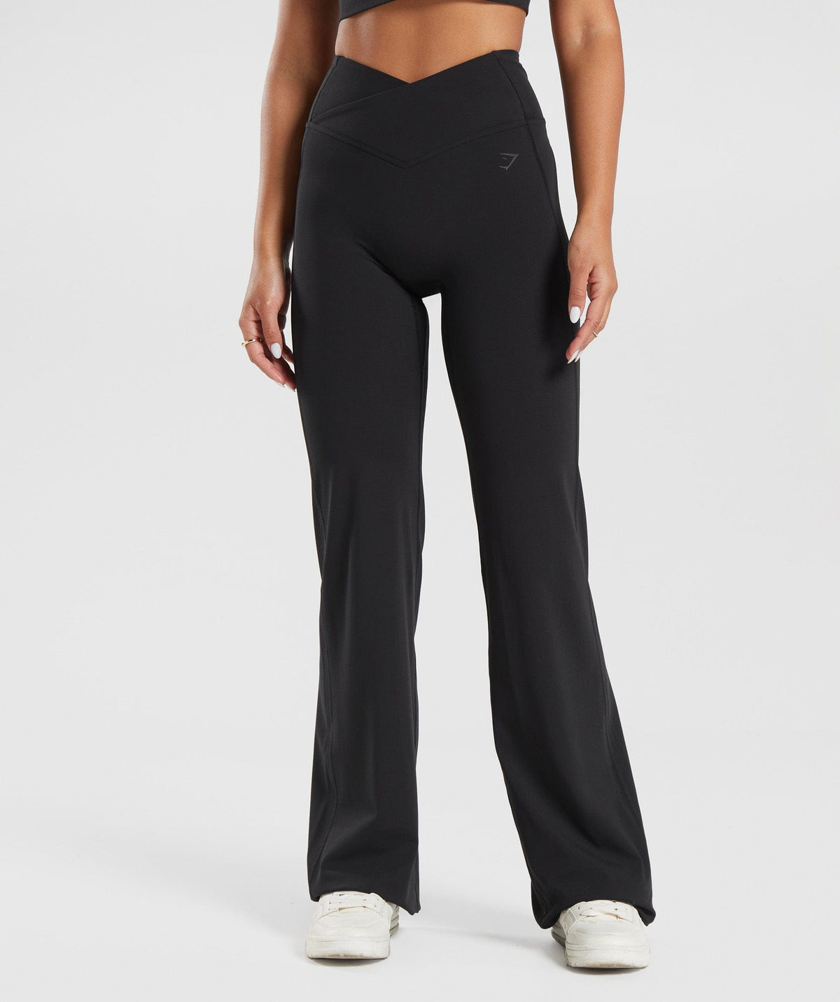 Women's Gymshark Crossover Tall Flared Leggings Black