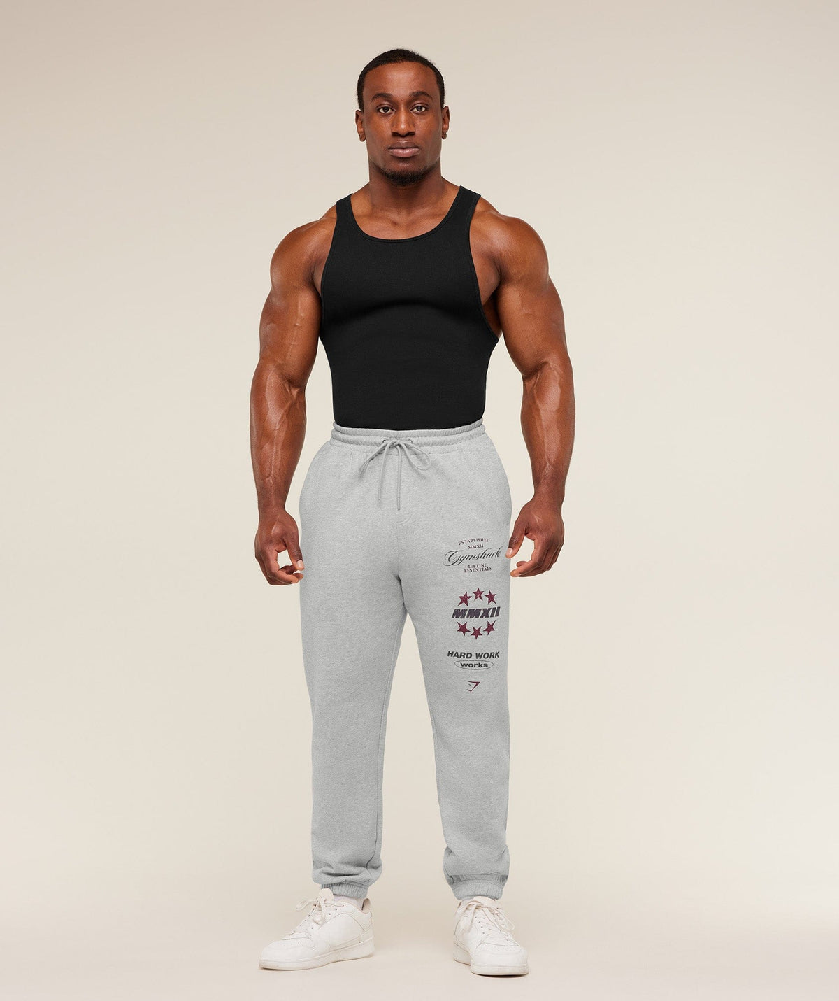 Gymshark Global Lifting Graphic Pant - Light Grey Core Marl