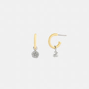 Mini Tea Rose And Cherry Charm Hoop Earrings