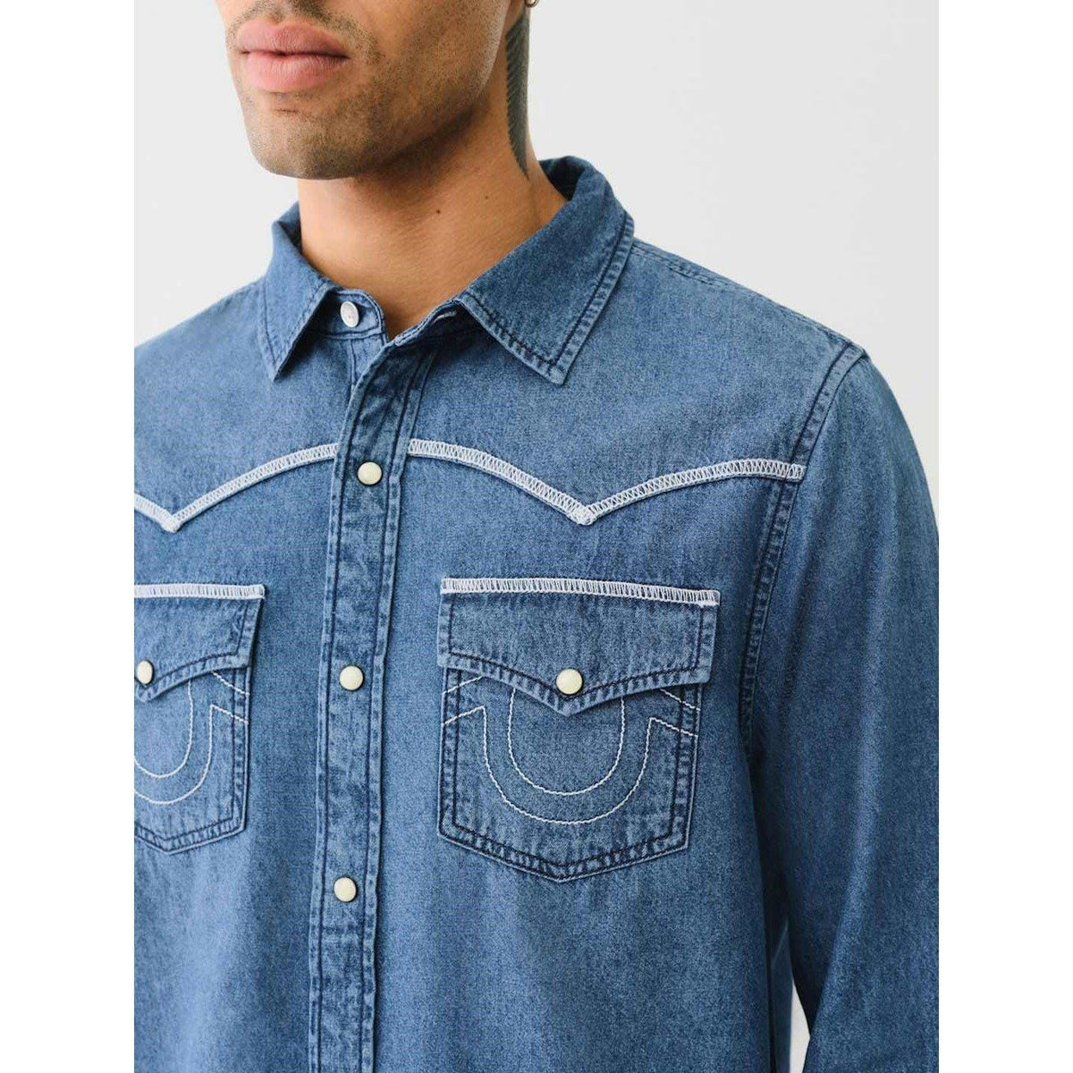 TR Chambray Long Sleeve Flannel Shirt