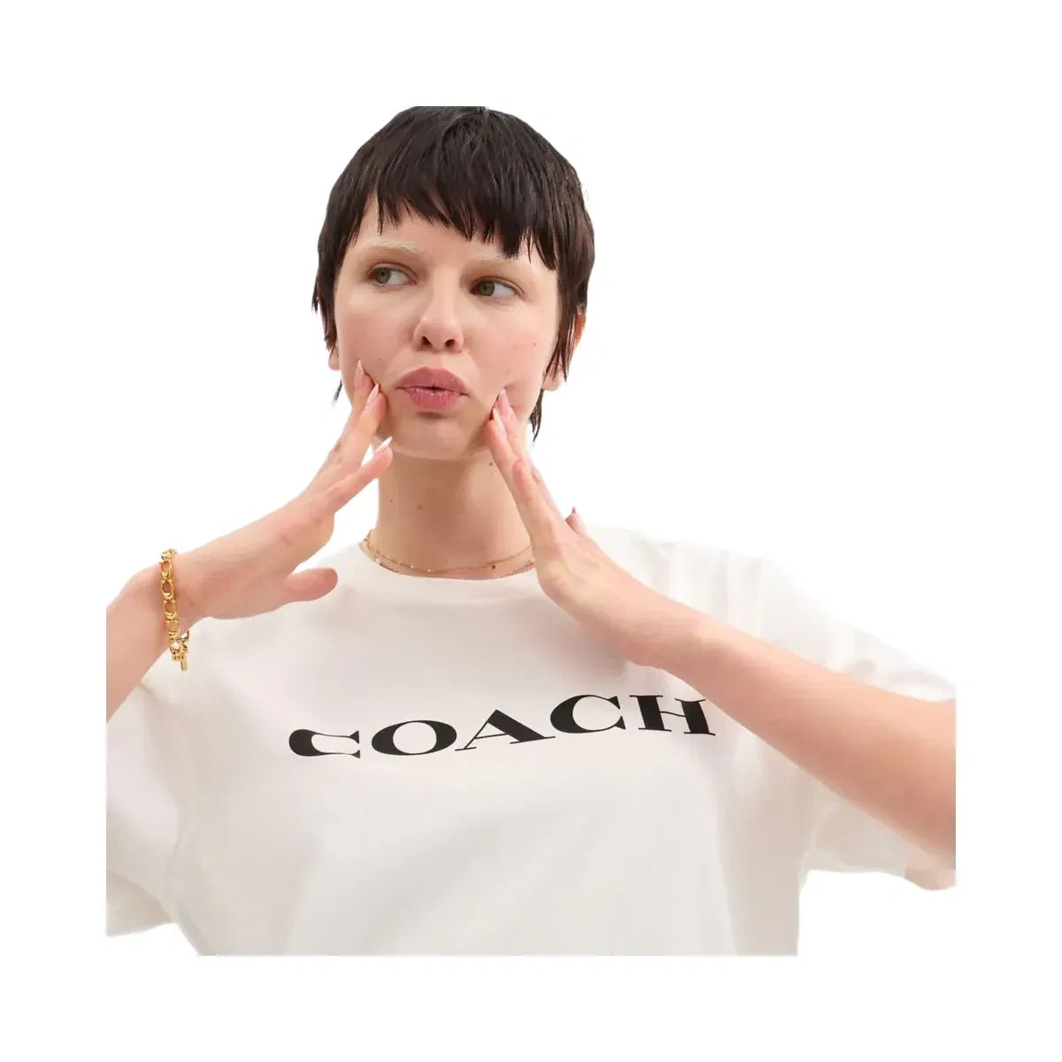 Coach Signature T-Shirt In Organic Cotton White
