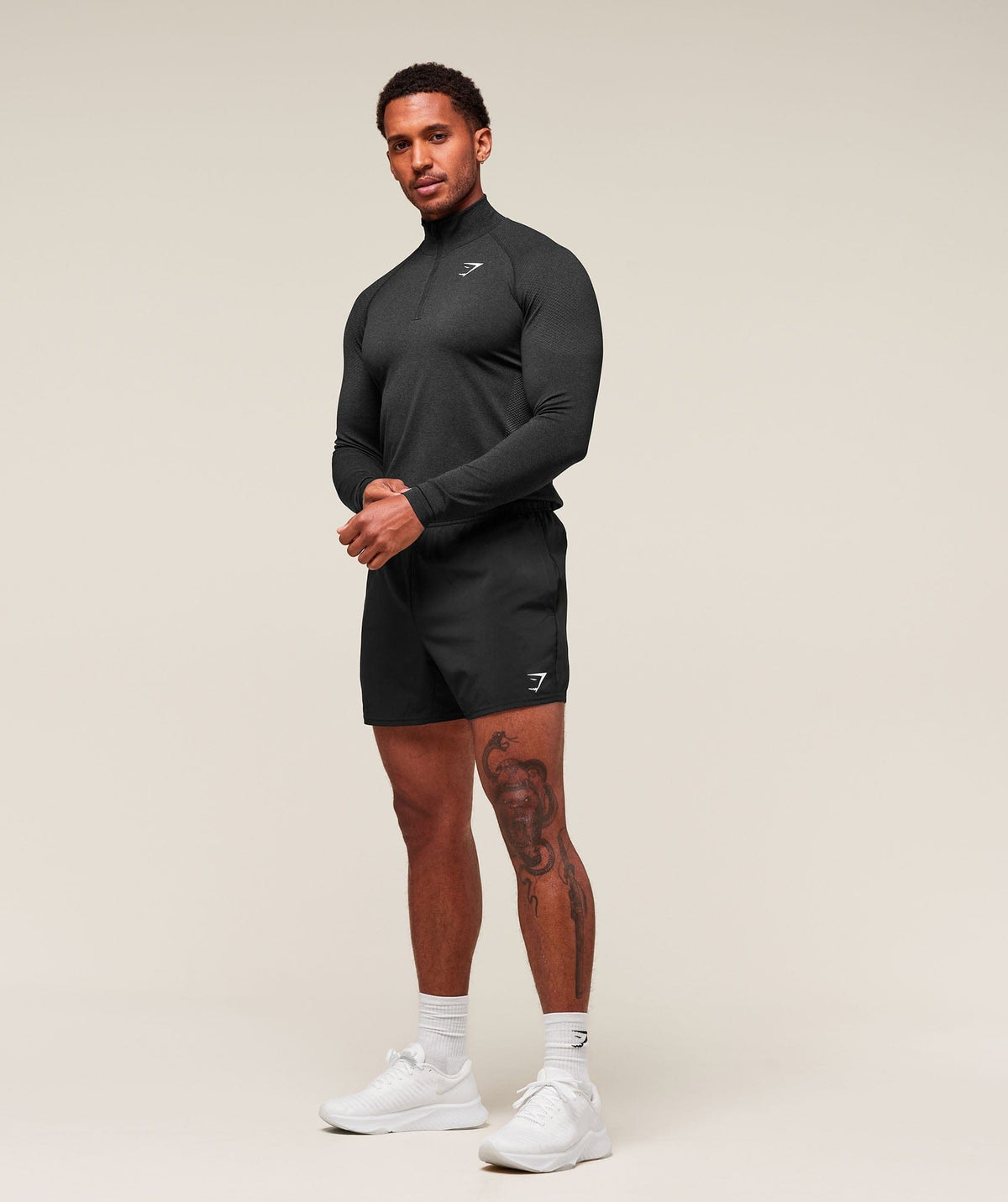 Gymshark Vital 1/4 Zip - Black/Silhouette Grey