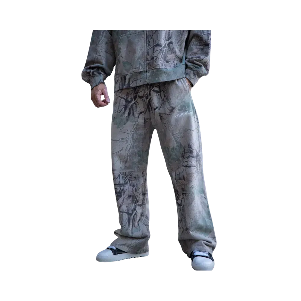 YoungLA Tree Camo Collection No Cuff Sweats Beige Tree Camo
