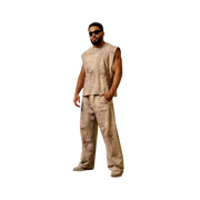 YoungLA Tree Camo Collection No Cuff Sweats Beige Tree Camo