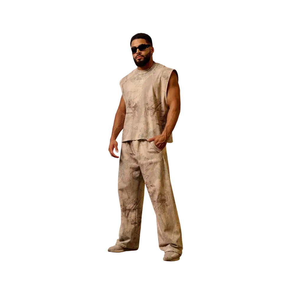 YoungLA Tree Camo Collection No Cuff Sweats Beige Tree Camo