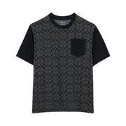 Coach Signature T-Shirt In Organic Cotton Charcoal Signature