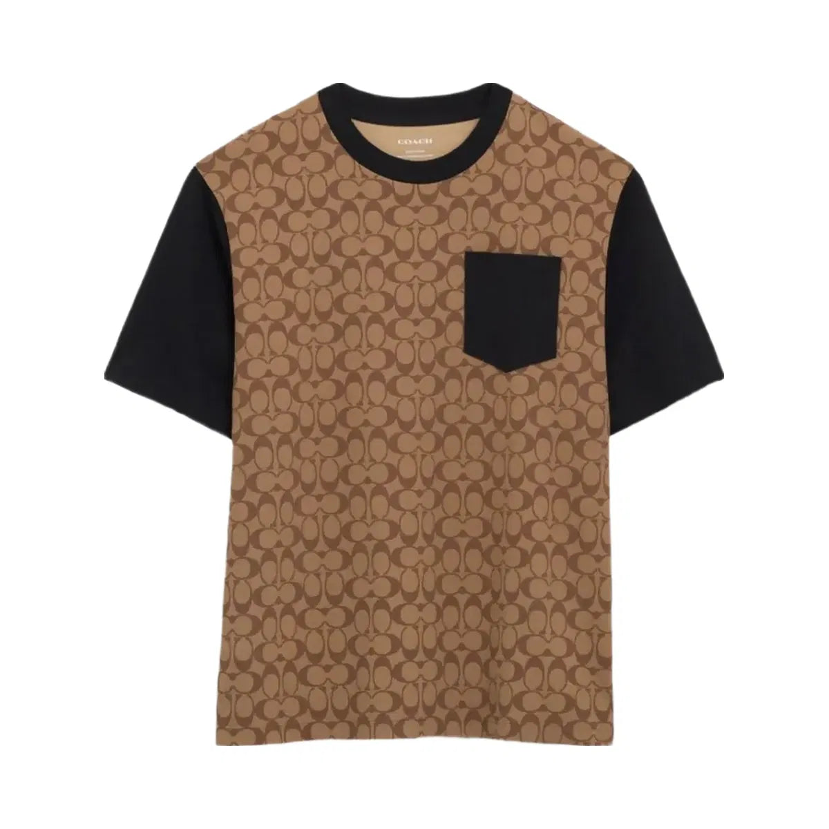 Coach Signature T-Shirt In Organic Cotton Khaki Signature