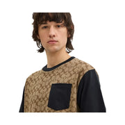 Coach Signature T-Shirt In Organic Cotton Khaki Signature