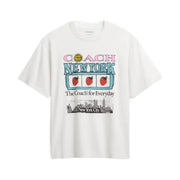 Coach New York Collage Relaxed T-Shirt In Organic Cotton White
