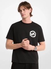 Michael Kors Graphic Logo Cotton Jersey T-Shirt BLACK
