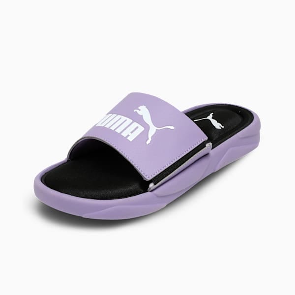 Puma Royalcat Memory Foam Women'S Slides Lilac Frost-Puma White