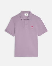 Ami De Coeur Organic Cotton Regular Fit Polo T-Shirt With Embroidered Logo (light-violet)
