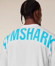 Gymshark Power T-Shirt - GS White/GS Brand Blue