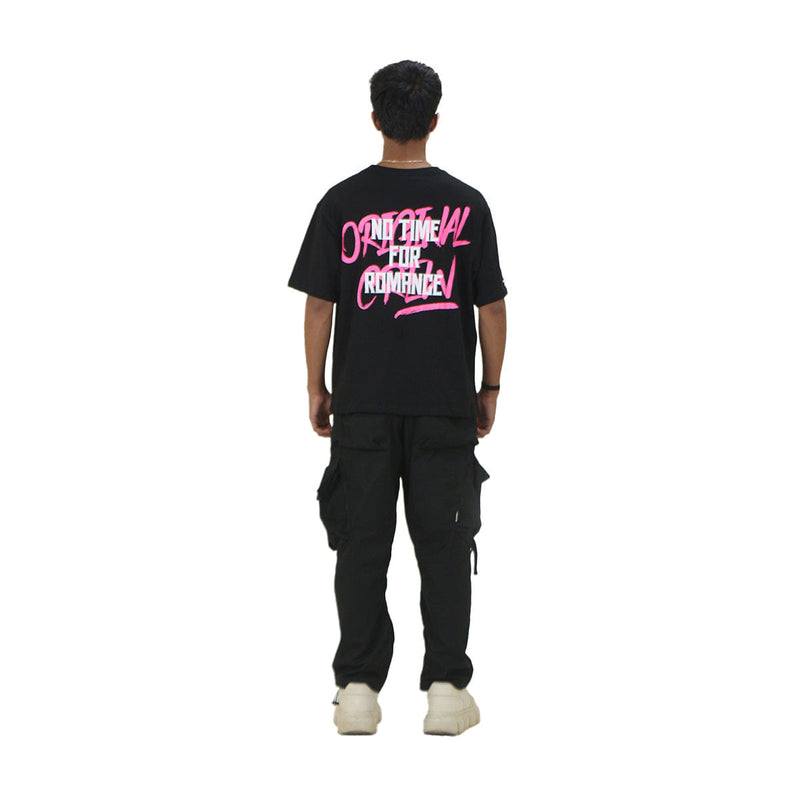 BLACK NO TIME FOR ROMANCE T-SHIRT