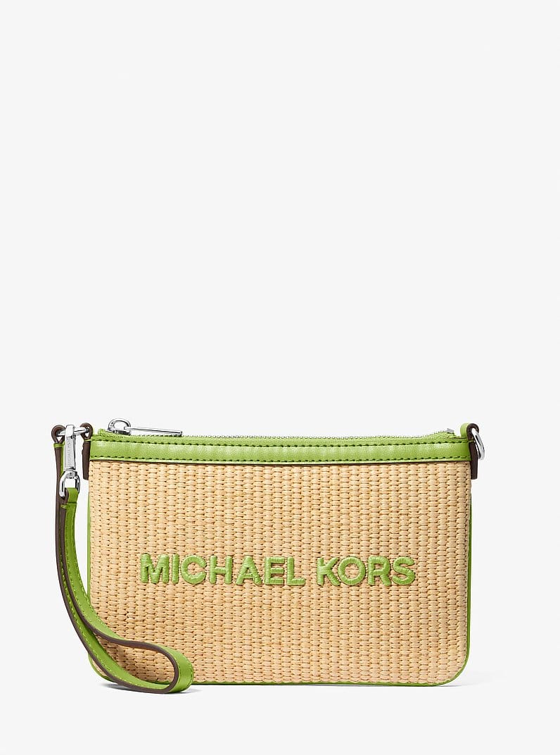 Michael Kors Jet Set Travel Small Woven Wristlet Lime