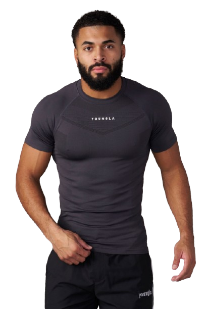 YOUNG LA 475 SuperVillain Compression Tees Charcoal