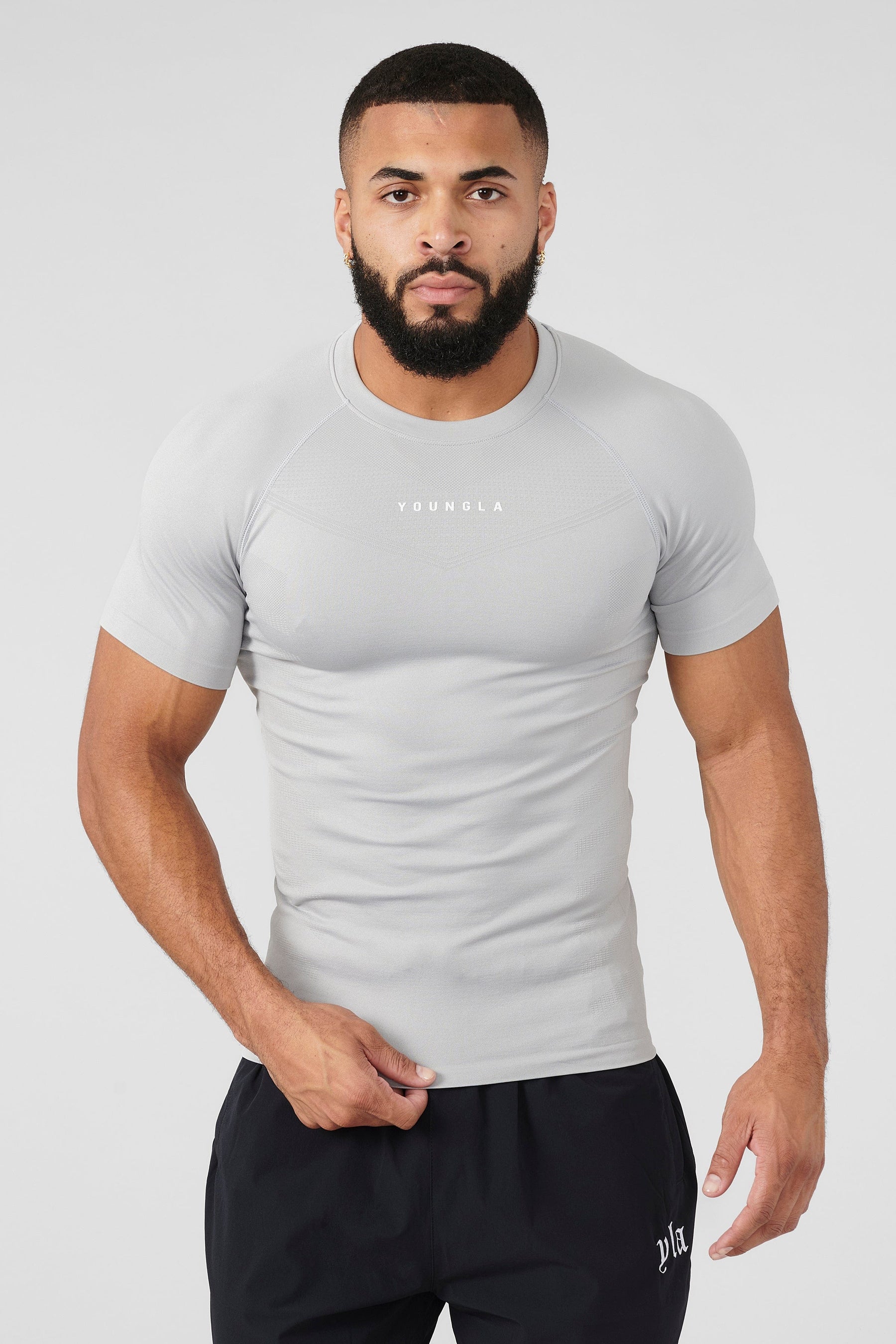 YOUNG LA 475 SuperVillain Compression Tees Grey