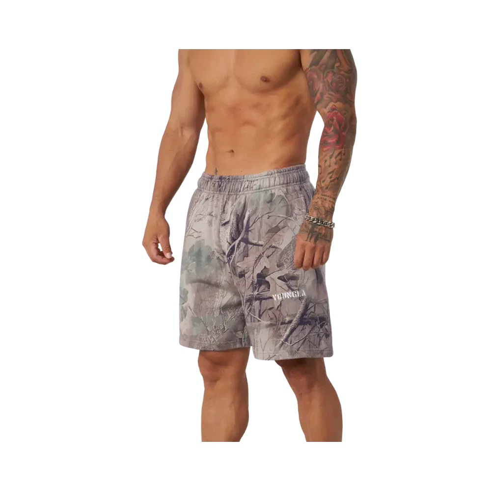 YoungLA Tree Camo Collection Shorts Beige Tree Camo