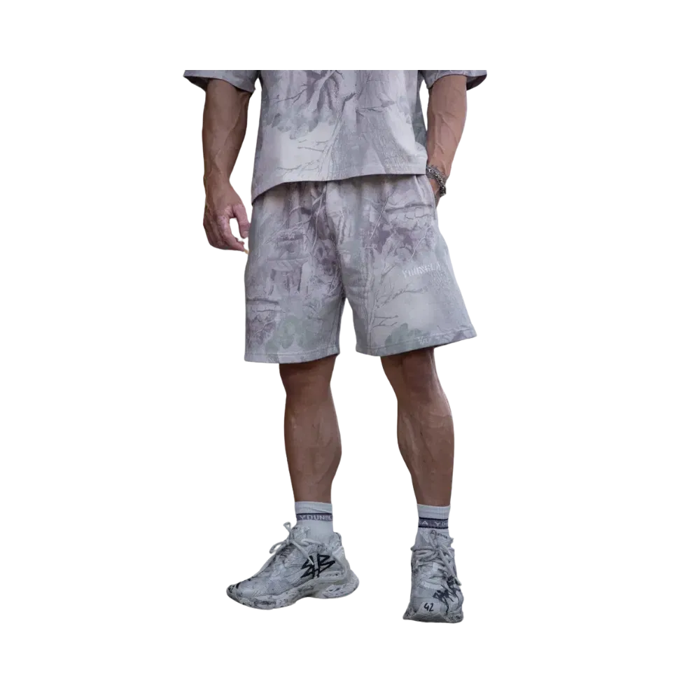 YoungLA Tree Camo Collection Shorts Beige Tree Camo