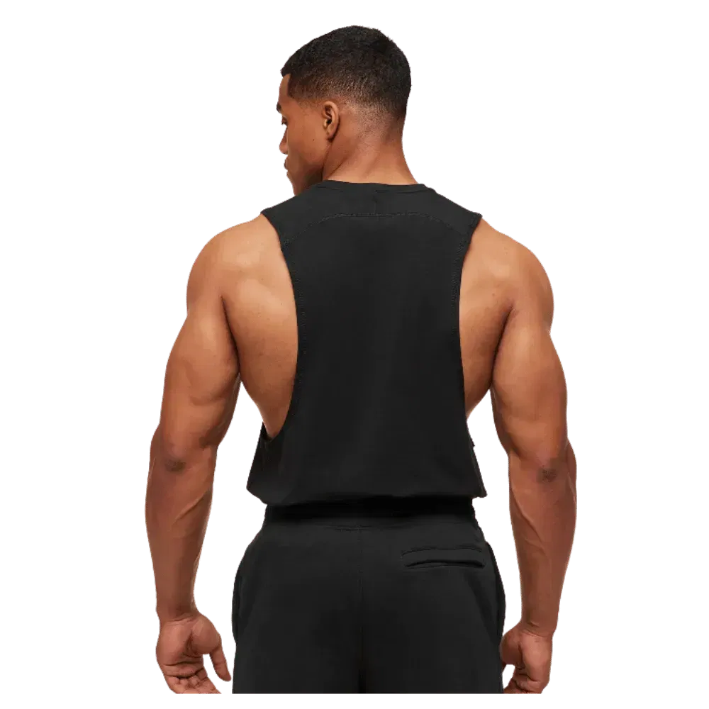 Gymshark Prime Drop Arm Tank Black/Brand Blue
